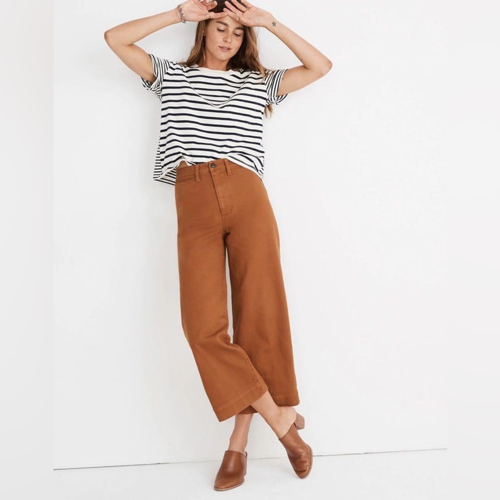 Madewell Slim Wide Leg Emmett Crop Pants